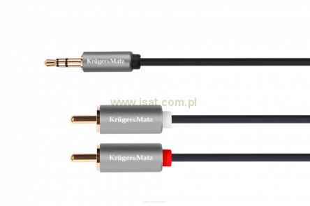 Przewód kabel audio wtyk Jack 3,5mm - 2x wtyk RCA (Cinch) długość 5,0m K&M