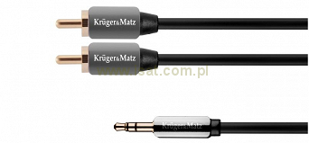 Przewód AUX audio Jack Stereo 3,5mm na 2x wtyki RCA długość 1,8m Kruger&Matz