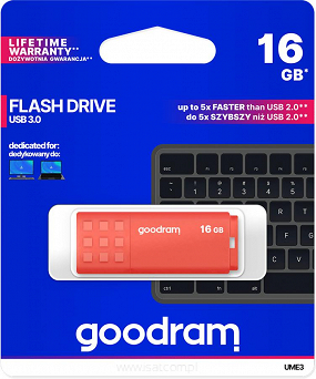 Pendrive Goodram USB 3.0 16GB pomarańczowy UME3