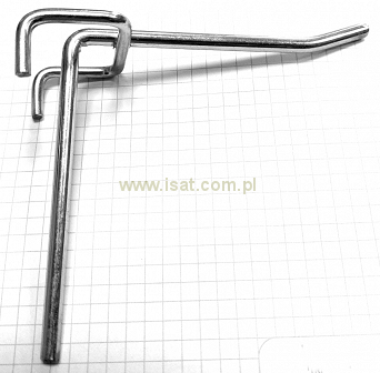 wieszak do eurokratki metalowy średni 9,5cm/4cm haczyk na kratkę ekspozycyjną