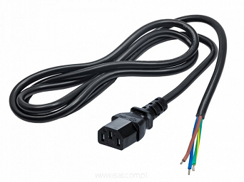 Kabel zasilający 1.5m 3x0,5mm2 gniazdo IEC C13 