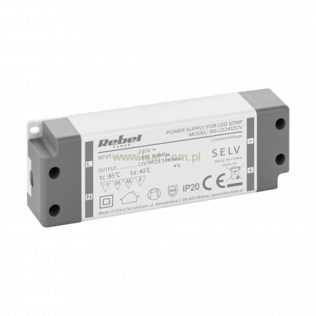Zasilacz Rebel do sznurów LED 12V/2A max.24W IP20 wewnętrzny