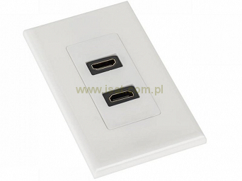 Gniazdo HDMI naścienne x2 krótkie
