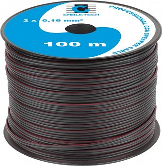 Przewód kabel głośnikowy 2x0,16mm CCA 100m czarny