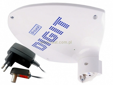 Antena DVB-T2 telewizyjna DIGIT ACTIVA 5G Protected biała wzmacniacz i zasilacz