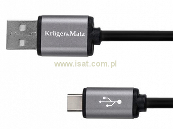 Kabel USB 2.0 wtyk A - wtyk typu C 1m K&M