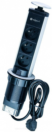 Listwa podblatowa elektryczna 3 gniazda 1,4 m DPM PF1203L wysuwana