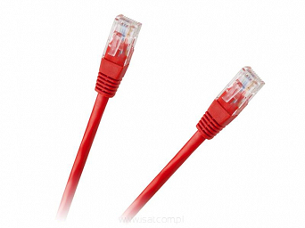 Patchcord przewód kabel UTP kat. 5e 1,0m czerwony wtyk - wtyk