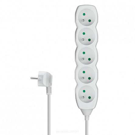 Przedłużacz elektryczny 5xGN+UZ-3,0m biały