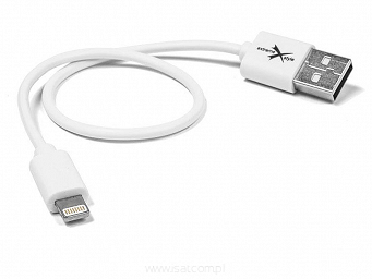 Kabel USB 30cm złącze Lightning biały dane ładowanie