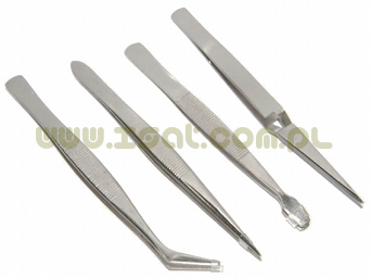Pencety kplx4 zestaw 4 szt. pęset metalowych