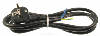 kabel+wtyk/UZ-3,0m/czarny