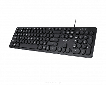 Klawiatura przewodowa USB WDK100 w układzie qwerty klawisze membranowe