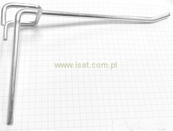 wieszak do eurokratki metalowy długi 15cm/4cm haczyk na kratkę ekspozycyjną