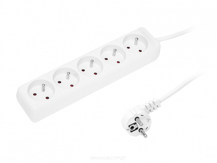 Przedłużacz elektryczny 5xGN+UZ-5,0m/biały