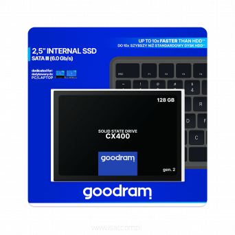 Dysk SSD Goodram 128 GB CX400 Interfejs: SATA III (6 Gb/s)