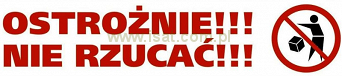 taśma z nadrukiem - Ostrożnie nie rzucać
