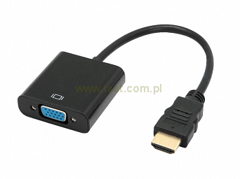 Adapter konwerter sygnału z HDMI na VGA wtyk - gniazdo na kablu