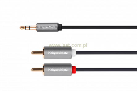 Kabel jack 3.5 wtyk stereo - 2RCA 1m Kruger&Matz Basic 