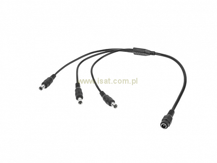 Rozgałęźnik zasilania DC 1x gn. 2,1/5,5 - 3x wt. 2,1/5,5, kabel 35cm