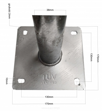 Uchwyt antenowy ścienny murowy 50cm czołowy US 50/500 Corab