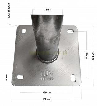 Uchwyt antenowy ścienny murowy 50cm czołowy US 50/500 Corab