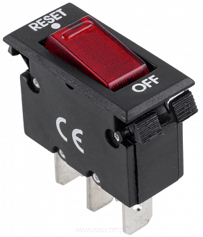 Przełącznik ON-OFF bistabilny 3 pin 230V IRS-001A kołyskowy czerwony